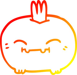 warm gradient line drawing cartoon happy root vegetable