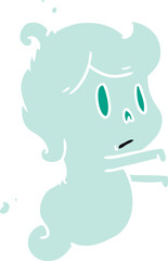 cartoon of a kawaii cute ghost