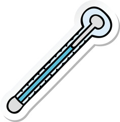 sticker of a quirky hand drawn cartoon thermometer