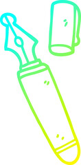 cold gradient line drawing cartoon fountain pen