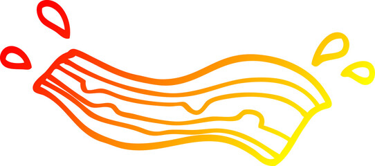 warm gradient line drawing cartoon bacon