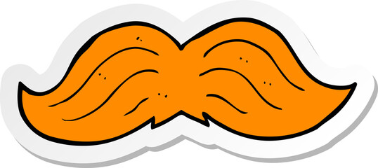 sticker of a cartoon ginger mustache