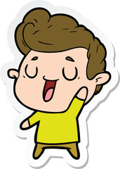 sticker of a happy cartoon man