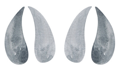 Animal tracks. Animal feet silhouette. Path for walking on the paws of wild animals or footprints. Watercolor footprints.