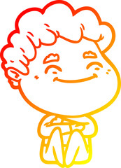 warm gradient line drawing cartoon friendly man