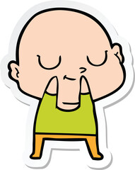 Obraz premium sticker of a cartoon bald man