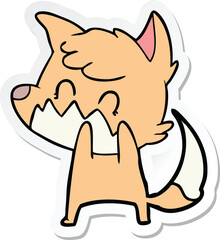 sticker of a cartoon friendly fox