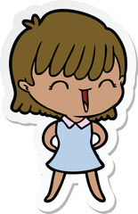 sticker of a cartoon woman