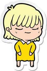 sticker of a cartoon woman