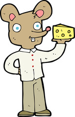 cartoon mouse holding cheese