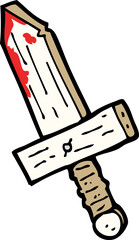 cartoon wooden sword