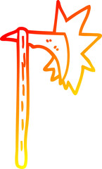 warm gradient line drawing cartoon sharp axe