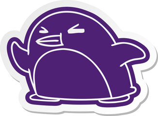 cartoon sticker kawaii of a cute penguin