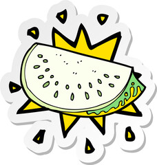 sticker of a cartoon melon slice
