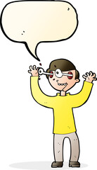 cartoon man with eyes popping out of head with speech bubble