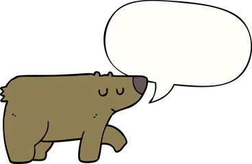 cartoon bear and speech bubble