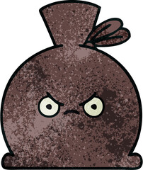 retro grunge texture cartoon sack