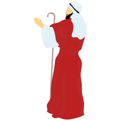 beard; biblical; cartoon; character; illustration; man; moses