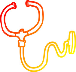 warm gradient line drawing cartoon stethoscope