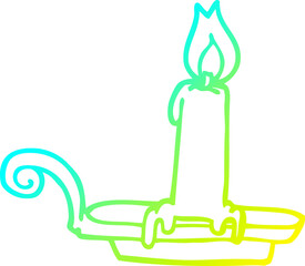cold gradient line drawing cartoon burning candle