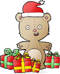 cartoon christmas teddy bear