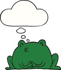 cute cartoon frog and thought bubble