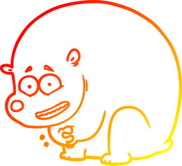 Obraz premium warm gradient line drawing cartoon bear