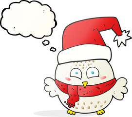 thought bubble cartoon cute christmas owl