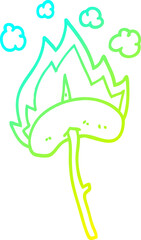 cold gradient line drawing cartoon hot dog