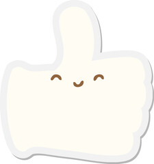 glove giving thumbs up symbol sticker