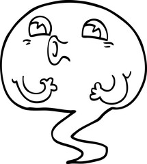 line drawing cartoon ghost