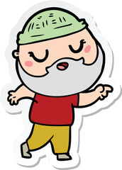 sticker of a cartoon man with beard