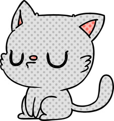 cartoon of cute kawaii cat