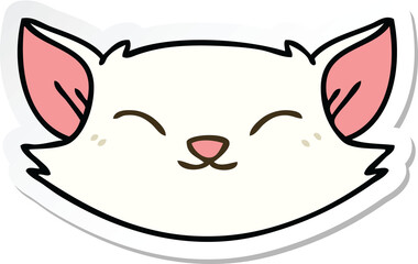 sticker of a quirky hand drawn cartoon cat