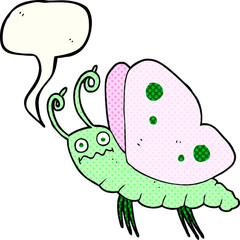 comic book speech bubble cartoon funny butterfly