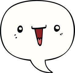 cute cartoon face and speech bubble