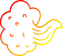 warm gradient line drawing cartoon whooshing cloud