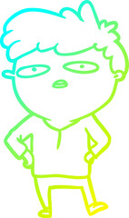 cold gradient line drawing impatient man