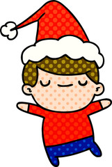 christmas cartoon of kawaii boy