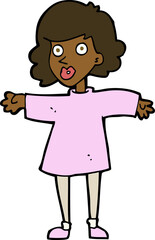 cartoon nervous woman