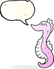 speech bubble cartoon seahorse