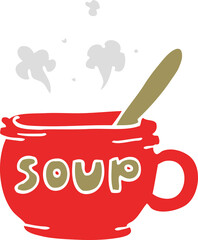 cartoon doodle of hot soup