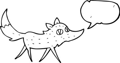 speech bubble cartoon little wolf