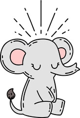 traditional tattoo style cute elephant