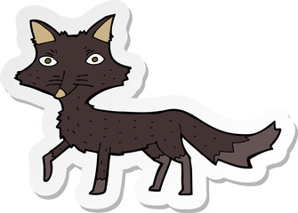 sticker of a cartoon little wolf