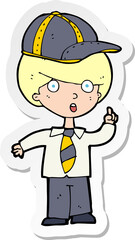 sticker of a cartoon school boy