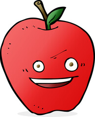 cartoon happy apple
