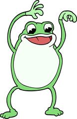 cartoon doodle frog