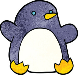 cartoon doodle christmas penguin