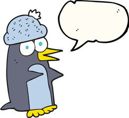 speech bubble cartoon penguin